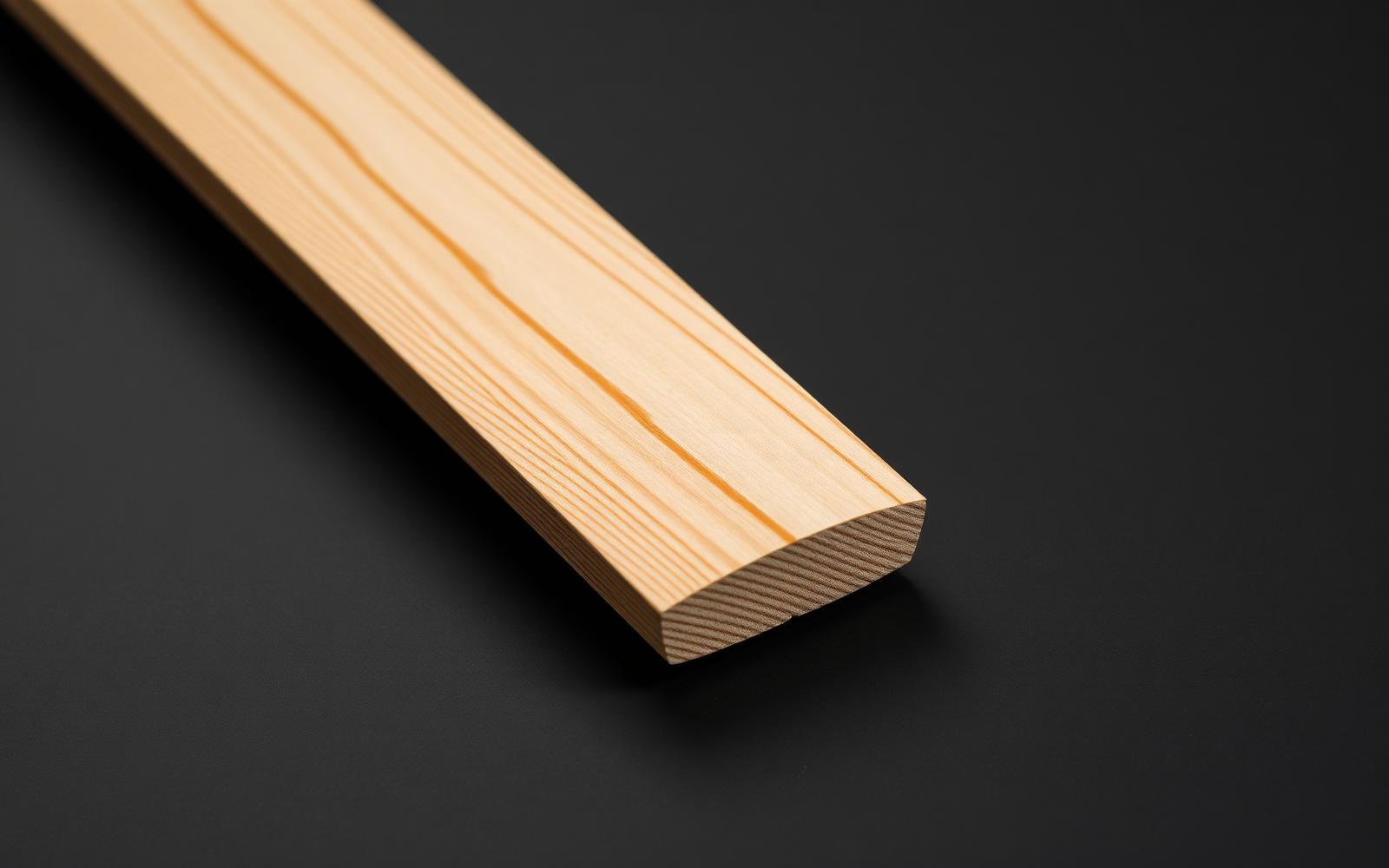 Macro detail of a thermally modified aspen sauna bench slat showing honey tone and fine grain